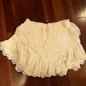 LoveShackFancy white ruffle skirt Small